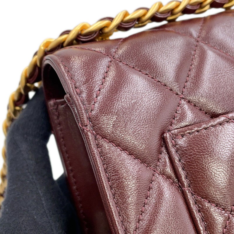 シャネル ショルダーバッグ マトラッセ ココマーク シングルフラップ ラムスキン AS4056 CHANEL