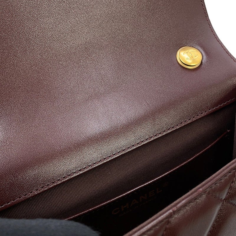 シャネル ショルダーバッグ マトラッセ ココマーク シングルフラップ ラムスキン AS4056 CHANEL