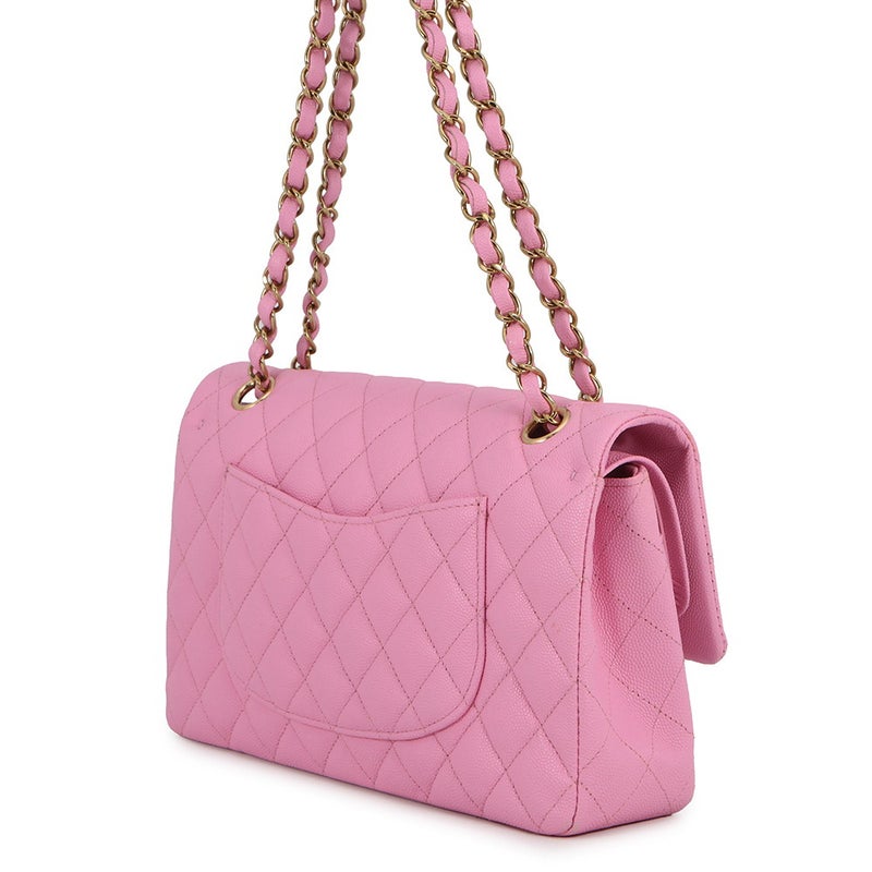 シャネル チェーンショルダーバッグ マトラッセ25 ココマーク ダブルチェーン キャビアスキン A01112 CHANEL