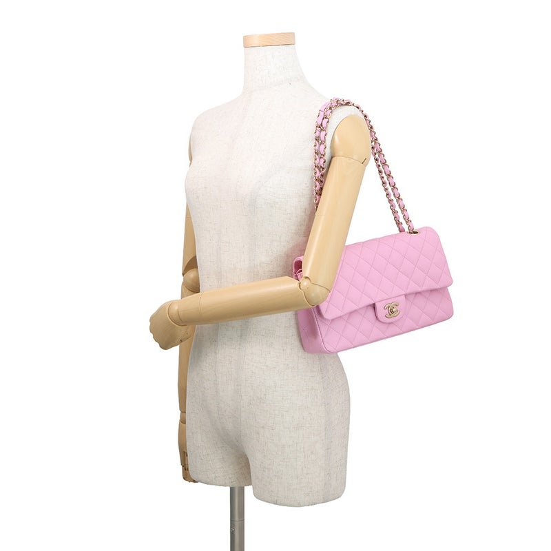 シャネル チェーンショルダーバッグ マトラッセ25 ココマーク ダブルチェーン キャビアスキン A01112 CHANEL