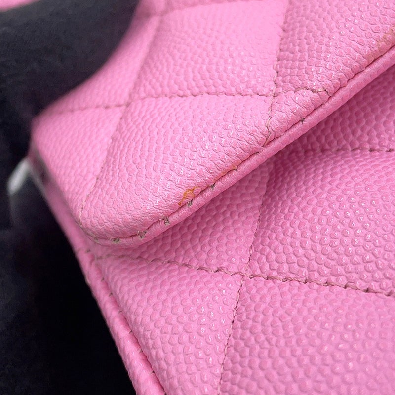 シャネル チェーンショルダーバッグ マトラッセ25 ココマーク ダブルチェーン キャビアスキン A01112 CHANEL