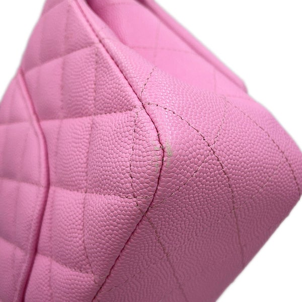 シャネル チェーンショルダーバッグ マトラッセ25 ココマーク ダブルチェーン キャビアスキン A01112 CHANEL