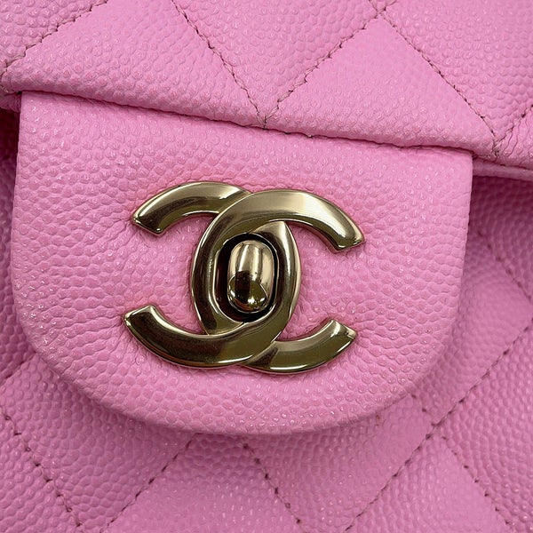 シャネル チェーンショルダーバッグ マトラッセ25 ココマーク ダブルチェーン キャビアスキン A01112 CHANEL