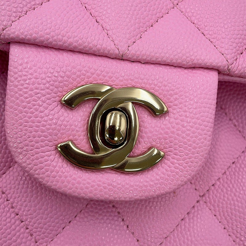 シャネル チェーンショルダーバッグ マトラッセ25 ココマーク ダブルチェーン キャビアスキン A01112 CHANEL