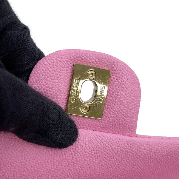 シャネル チェーンショルダーバッグ マトラッセ25 ココマーク ダブルチェーン キャビアスキン A01112 CHANEL