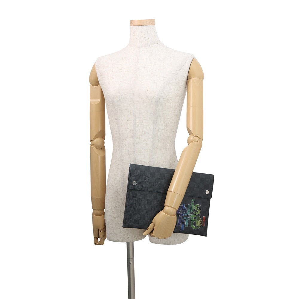 美品 LOUIS VUITTON ルイヴィトン ダミエグラフィット アルファ トリプルポーチ クラッチバッグ セカンドバッグ M40296 M2512-k116 ルイヴィトン クラッチバッグ ダミエ・グラフィット アルファ