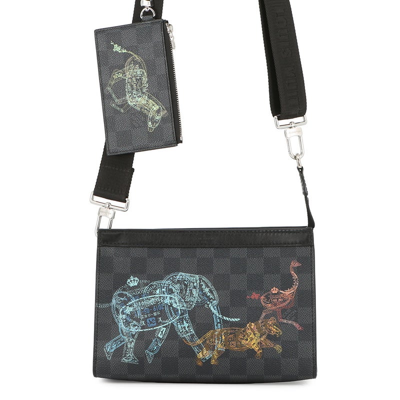 ルイヴィトン ショルダーバッグ ダミエ・グラフィット ガストン・ウェラブルウォレット N64608 LOUIS VUITTON 黒 ブラック
