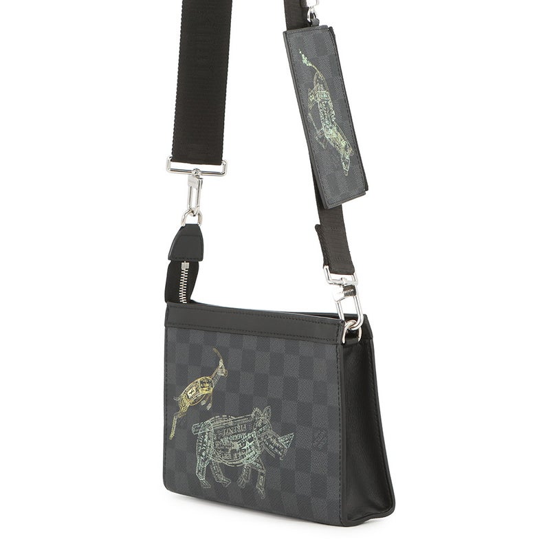 ルイヴィトン ショルダーバッグ ダミエ・グラフィット ガストン・ウェラブルウォレット N64608 LOUIS VUITTON 黒 ブラック