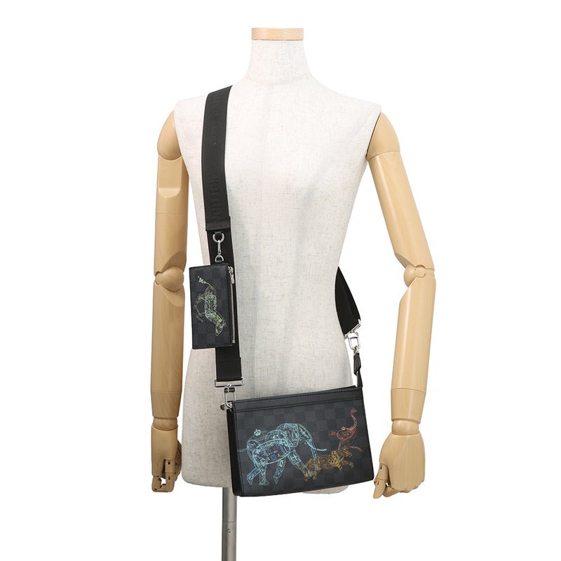 ルイヴィトン ショルダーバッグ ダミエ・グラフィット ガストン・ウェラブルウォレット N64608 LOUIS VUITTON 黒 ブラック