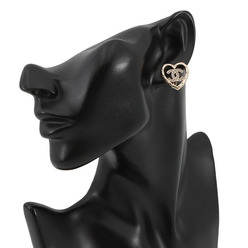 シャネル イヤリング ココマーク ハート ラインストーン B25A ABG193 CHANEL アクセサリー