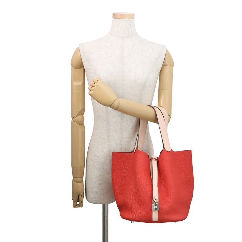 エルメス ピコタンロックGM エクラ ルージュトマト/ローズエグランタイン/シルバー金具 トリヨンクレマンス/スイフト X刻印