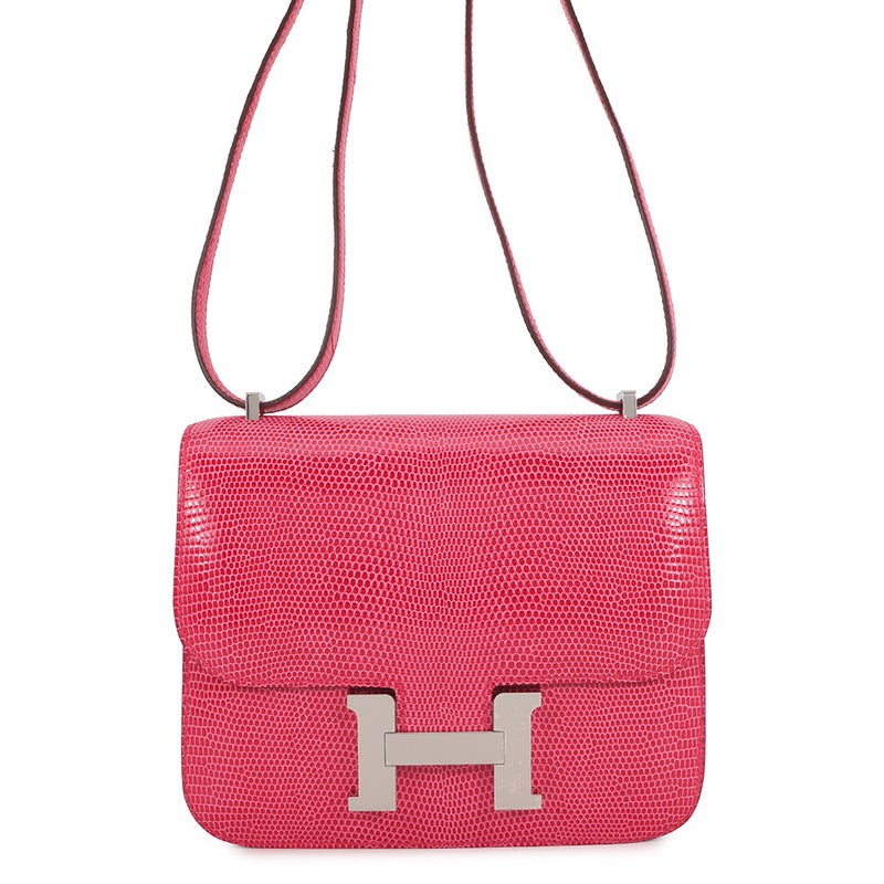 エルメス ミニ コンスタンス3  ローズメキシコ/シルバー金具 リザード Y刻印 HERMES バッグ