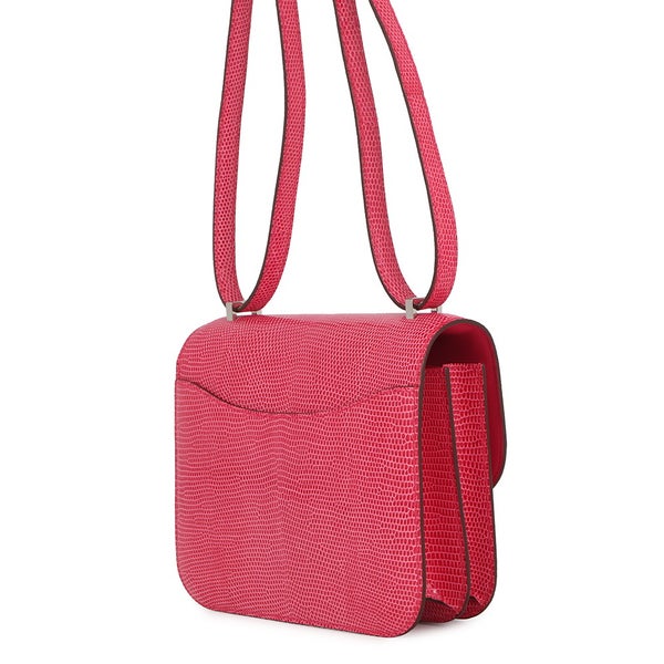 エルメス ミニ コンスタンス3  ローズメキシコ/シルバー金具 リザード Y刻印 HERMES バッグ