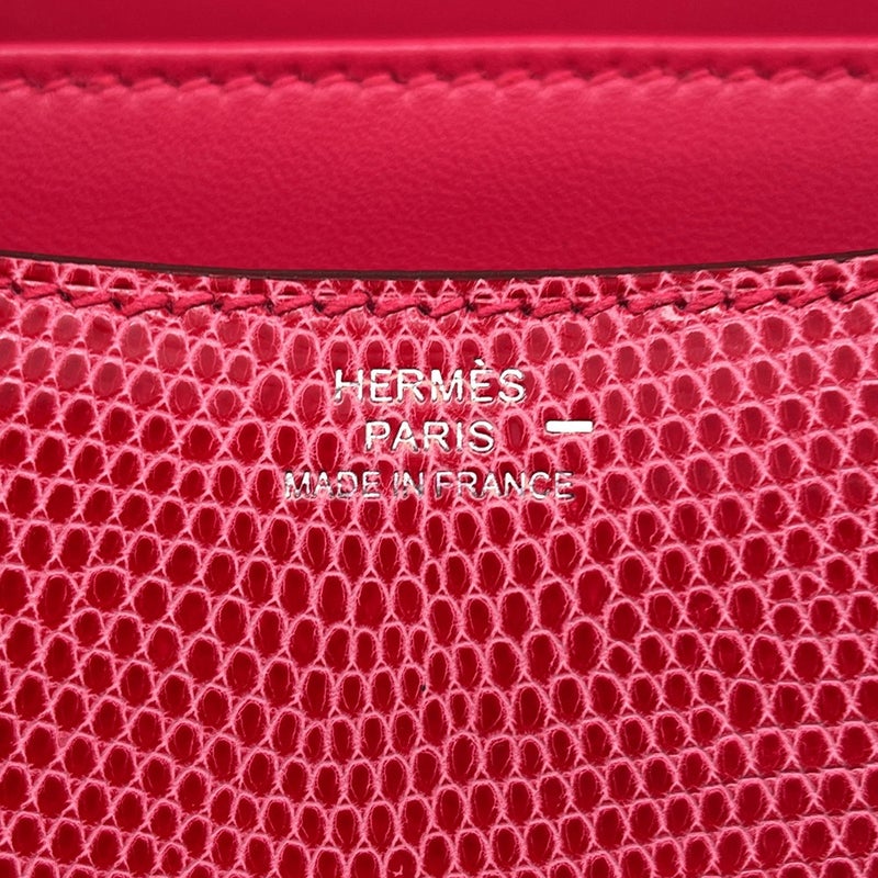 エルメス ミニ コンスタンス3  ローズメキシコ/シルバー金具 リザード Y刻印 HERMES バッグ