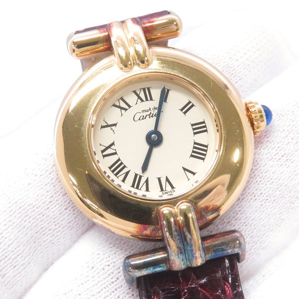 カルティエ マストコリゼ SM ヴェルメイユ W1000653 Cartier 腕時計 アイボリー文字盤