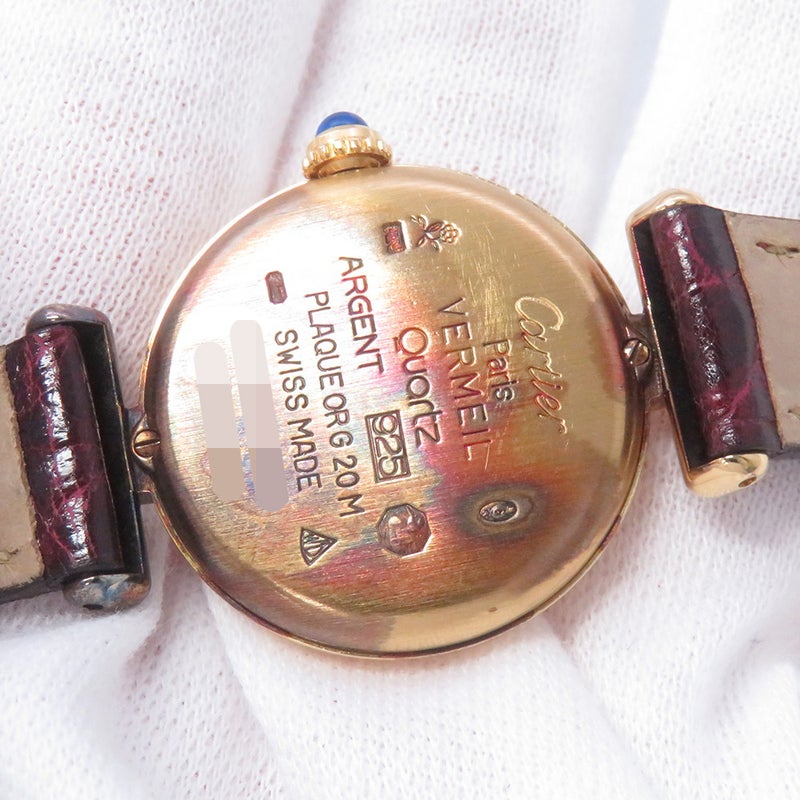 カルティエ マストコリゼ SM ヴェルメイユ W1000653 Cartier 腕時計 アイボリー文字盤