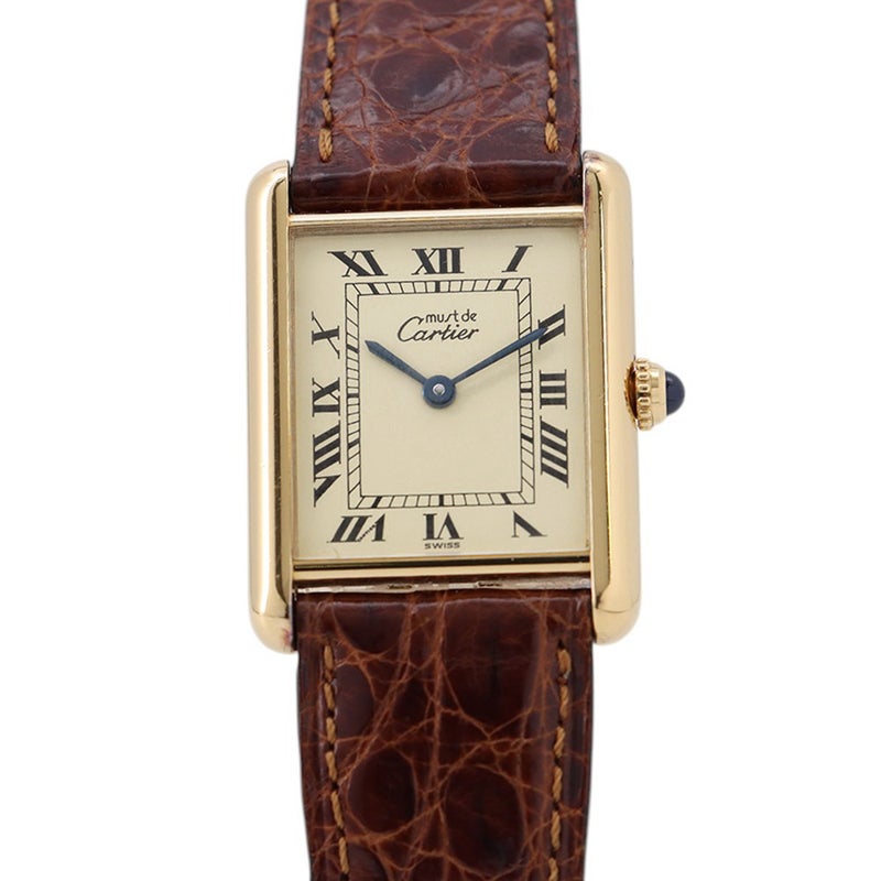 カルティエ マストタンク LM ヴェルメイユ 681006 Cartier 腕時計 アイボリー文字盤