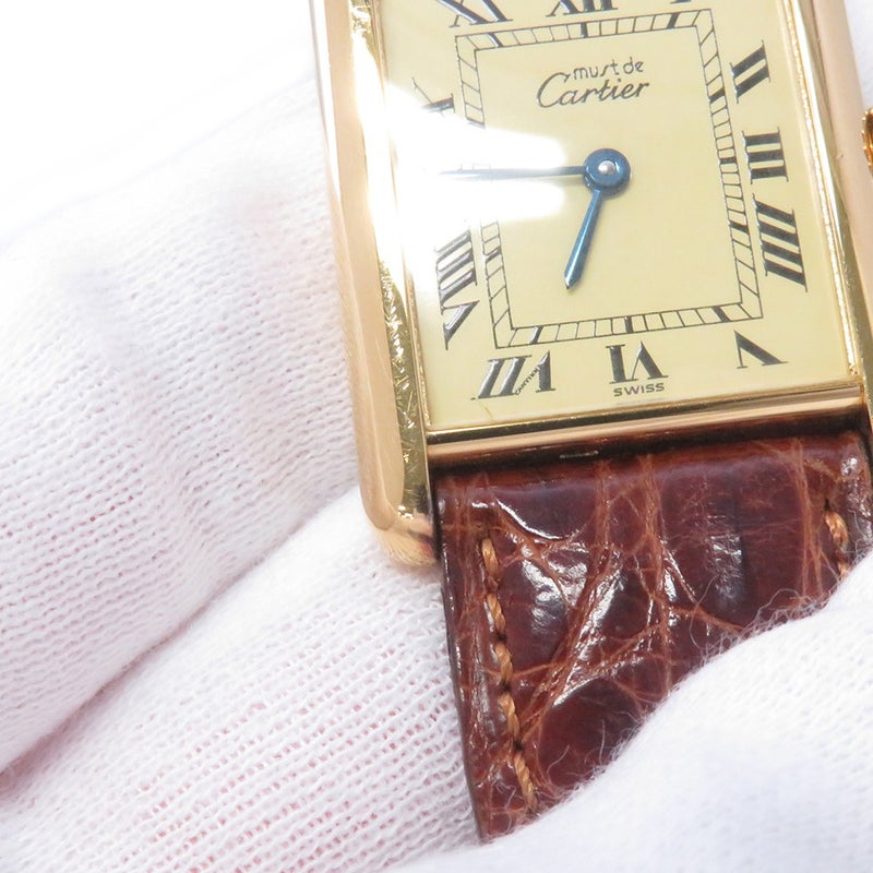 カルティエ マストタンク LM ヴェルメイユ 681006 Cartier 腕時計 アイボリー文字盤