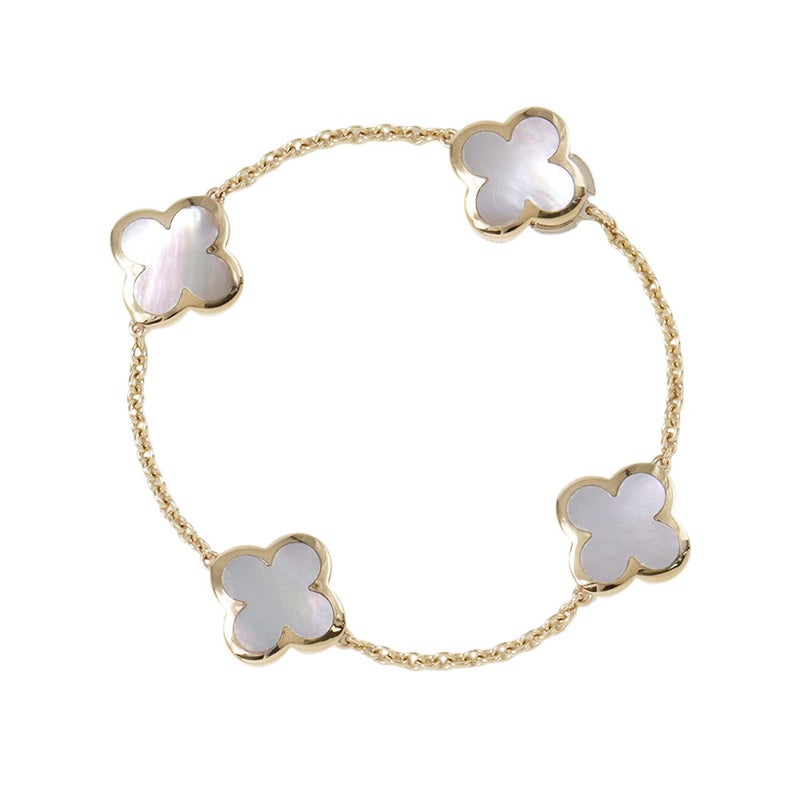 ヴァンクリーフ＆アーペル ブレスレット ピュア アルハンブラ ブレスレット 4モチーフ マザーオブパール K18YG VCARA36300