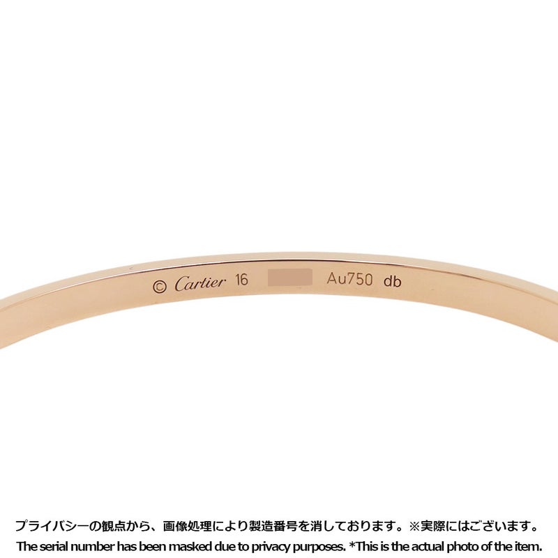 カルティエ ブレスレット ラブブレスSM スモールモデル K18PGピンクゴールド サイズ16 B6047316 LOVEブレスレット バングル
