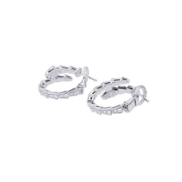 ブルガリ ピアス セルペンティ ヴァイパー イヤリング ダイヤモンド 計0.75ct K18WGホワイトゴールド 358360 BVLGARI