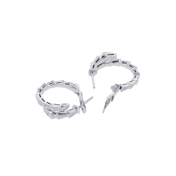 ブルガリ ピアス セルペンティ ヴァイパー イヤリング ダイヤモンド 計0.75ct K18WGホワイトゴールド 358360 BVLGARI
