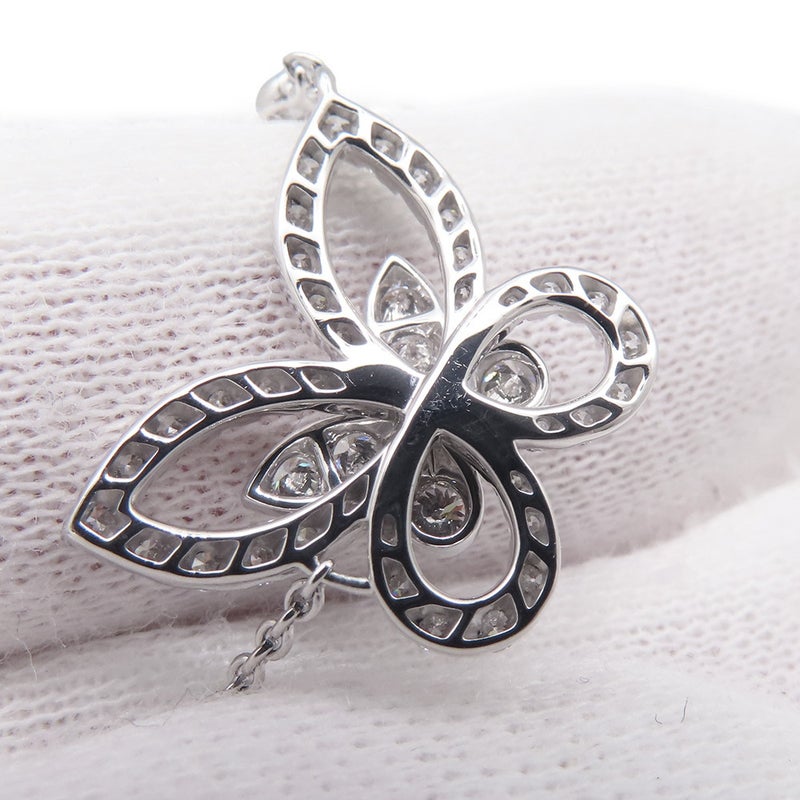 グラフ ネックレス ダブル バタフライ シルエット ダイヤモンド ペンダント ダイヤ 計0.53ct K18WGホワイトゴールド RGP745