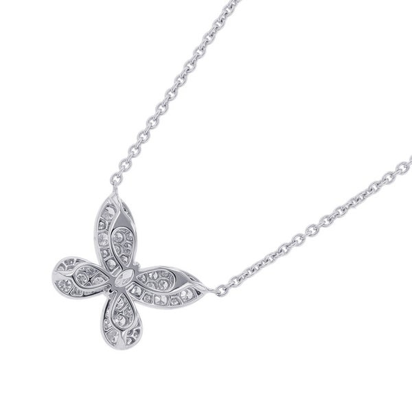 グラフ ネックレス パヴェ バタフライ ダイヤモンド ミニ ペンダント ダイヤ 計約0.55ct K18WGホワイトゴールド RGP550