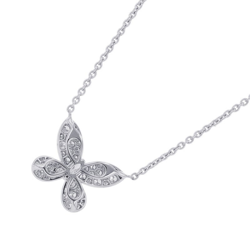 グラフ ネックレス パヴェ バタフライ ダイヤモンド ミニ ペンダント ダイヤ 計約0.55ct K18WGホワイトゴールド RGP550
