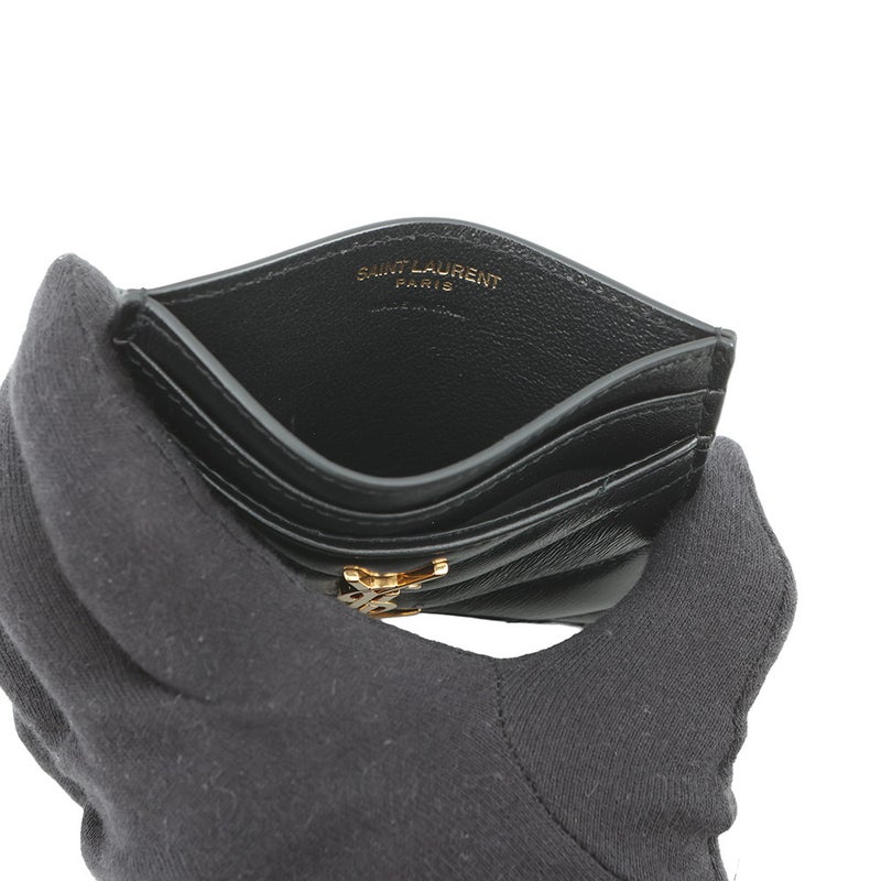 サンローランパリ カードケース カサンドラ マテラッセ ラムスキン 423291 SAINT LAURENT PARIS 黒