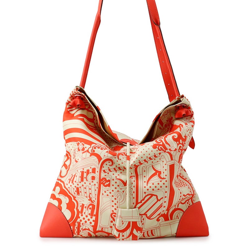 エルメス トートバッグ シルキーシティPM フォーブル・レインボー オランジュ・フィールド/シルバー金具 シルク/スイフト W刻印