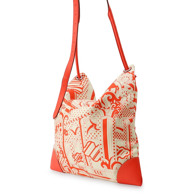 エルメス トートバッグ シルキーシティPM フォーブル・レインボー オランジュ・フィールド/シルバー金具 シルク/スイフト W刻印