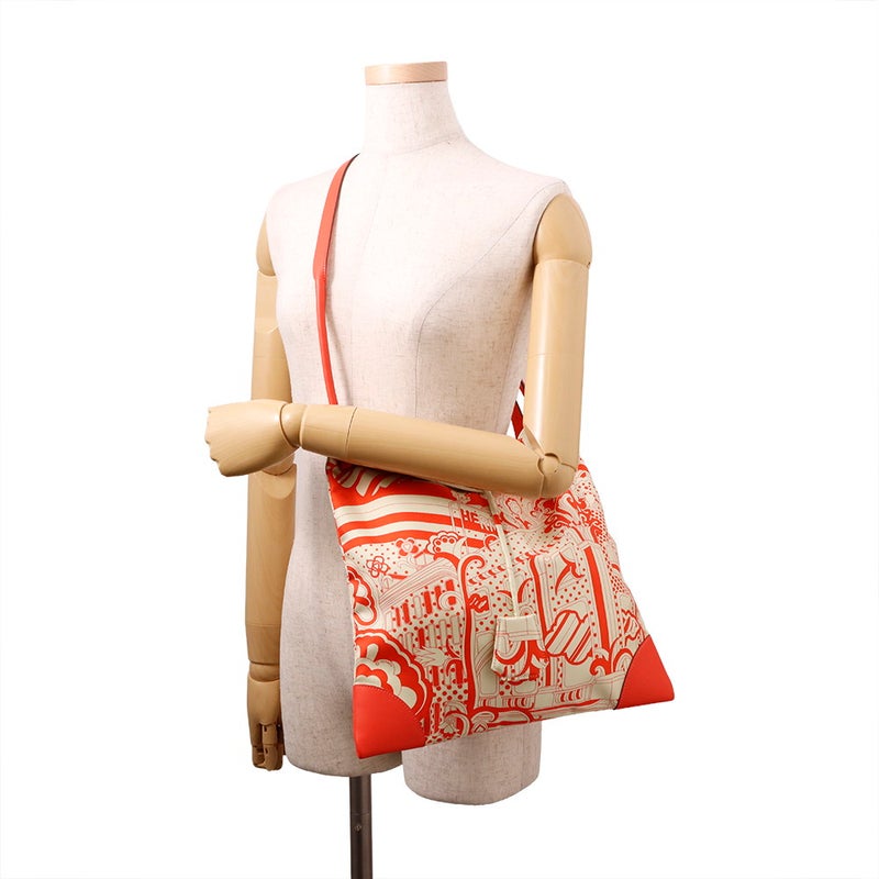 エルメス トートバッグ シルキーシティPM フォーブル・レインボー オランジュ・フィールド/シルバー金具 シルク/スイフト W刻印