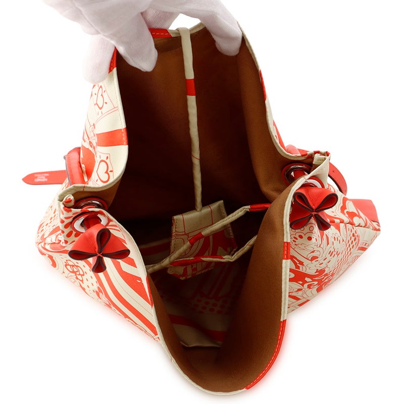 エルメス トートバッグ シルキーシティPM フォーブル・レインボー オランジュ・フィールド/シルバー金具 シルク/スイフト W刻印