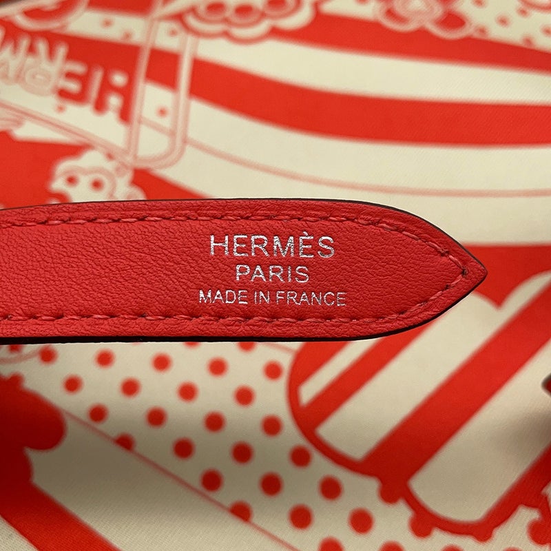 エルメス トートバッグ シルキーシティPM フォーブル・レインボー オランジュ・フィールド/シルバー金具 シルク/スイフト W刻印