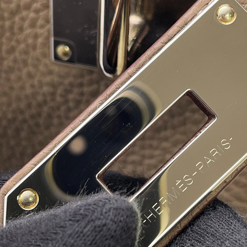 エルメス ボディバッグ ケリー アッカドPM エトゥープ/シルバー金具 トゴ W刻印 メンズ