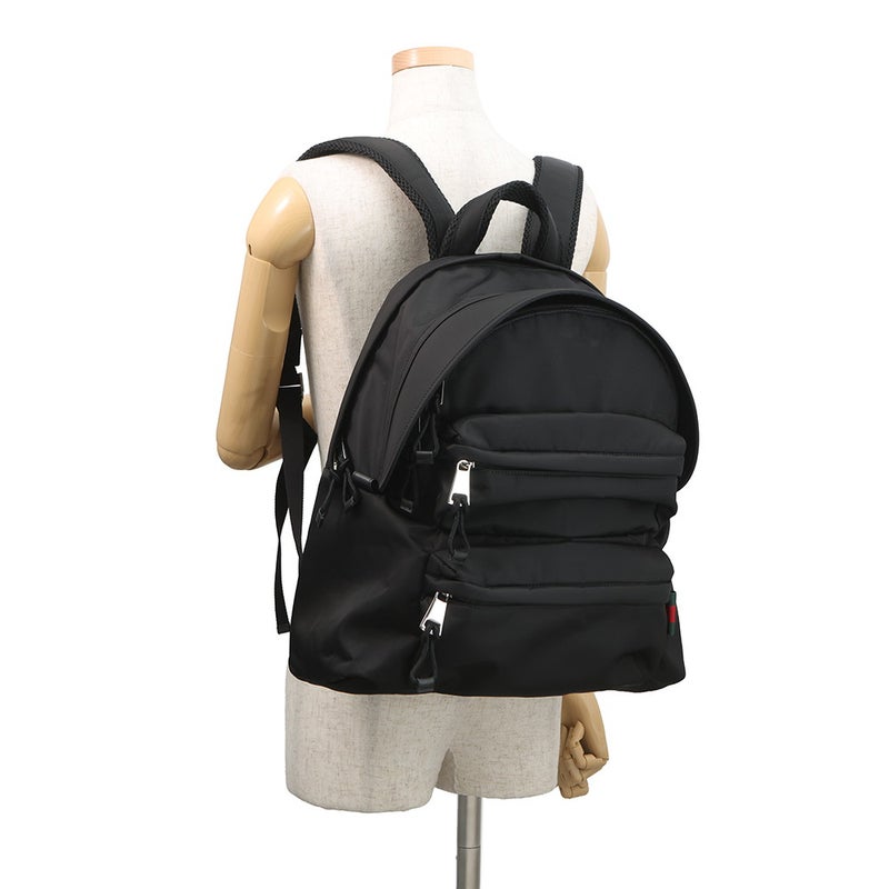 グッチ リュック シェリーライン バックパック ナイロン 800265 GUCCI バッグ 黒
