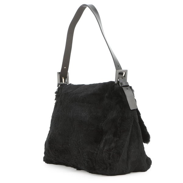 フェンディ ハンドバッグ マンマバケット ファー FENDI ワンショルダーバッグ 黒