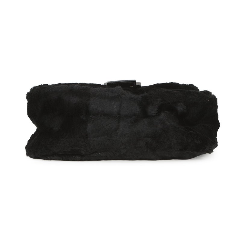 フェンディ ハンドバッグ マンマバケット ファー FENDI ワンショルダーバッグ 黒