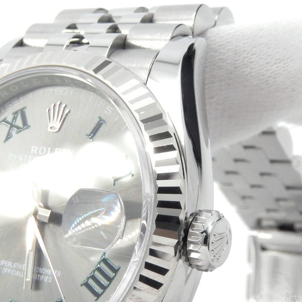 ロレックス デイトジャスト36 SS/K18WG ランダムシリアル ルーレット 126234 ROLEX 腕時計 スレート文字盤