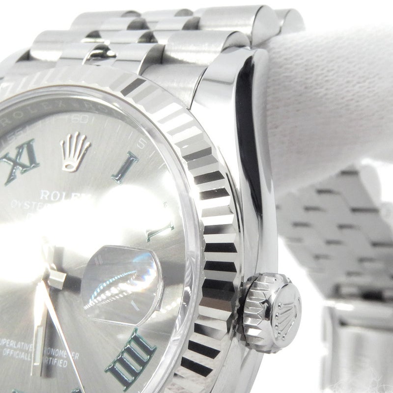ロレックス デイトジャスト36 SS/K18WG ランダムシリアル ルーレット 126234 ROLEX 腕時計 スレート文字盤