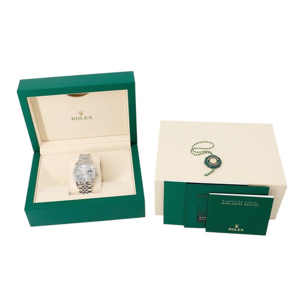 ロレックス デイトジャスト36 SS/K18WG ランダムシリアル ルーレット 126234 ROLEX 腕時計 スレート文字盤