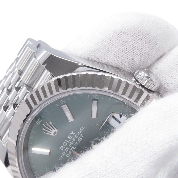 ロレックス デイトジャスト41 SS/K18WG ランダムシリアル ルーレット 126334 ROLEX 腕時計 ミントグリーン文字盤