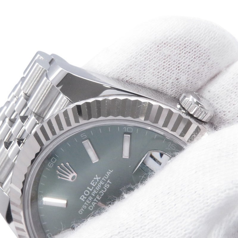 ロレックス デイトジャスト41 SS/K18WG ランダムシリアル ルーレット 126334 ROLEX 腕時計 ミントグリーン文字盤