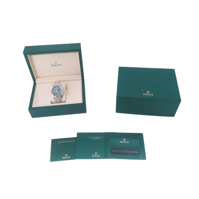 ロレックス デイトジャスト41 SS/K18WG ランダムシリアル ルーレット 126334 ROLEX 腕時計 ミントグリーン文字盤