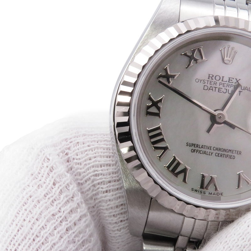 ロレックス デイトジャスト26 K18WG F番 179174NR ROLEX 腕時計 レディース ホワイトシェル文字盤