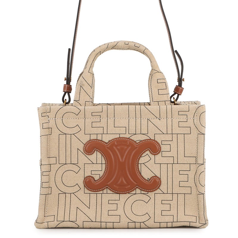 セリーヌ ハンドバッグ カバ タイス スモール ロゴ トリオンフ キャンバス/レザー 199162 CELINE 2wayショルダーバッグ