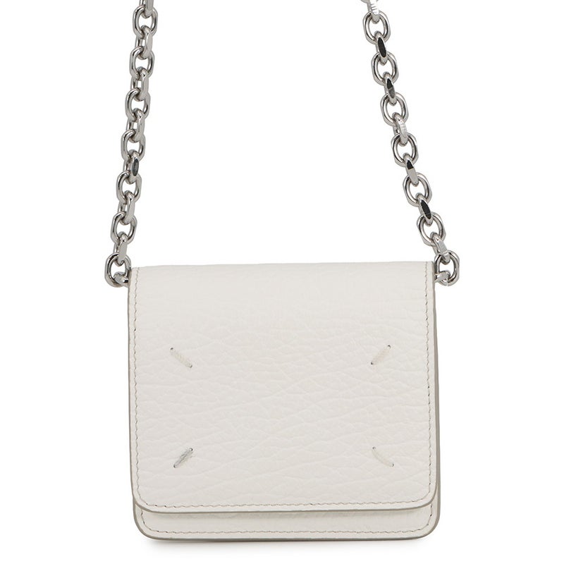 メゾンマルジェラ チェーンウォレット スモール チェーンウォレット レザー S56UI0148 Maison Margiela 白