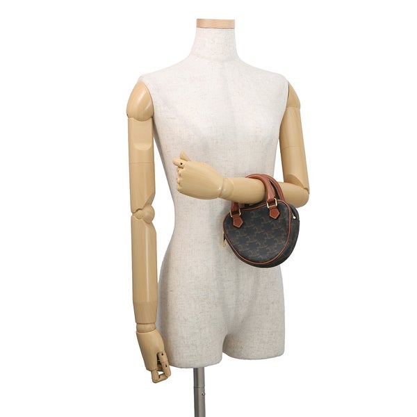 セリーヌ ハンドバッグ トリオンフ ハート PVC/レザー 198222 CELINE 2wayショルダーバッグ ブラウン