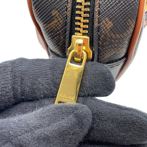 セリーヌ ハンドバッグ トリオンフ ハート PVC/レザー 198222 CELINE 2wayショルダーバッグ ブラウン